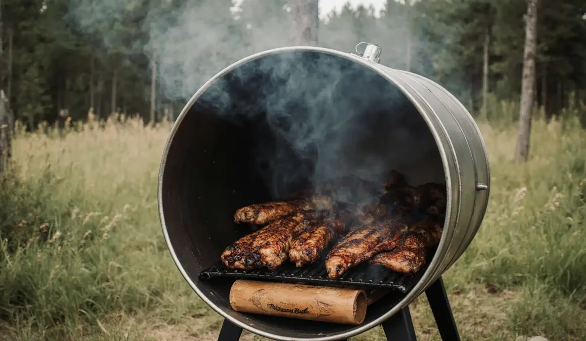 close-up_of_a_stainless_steel_barrel_smoker_with_juicy_ribs_chicken_and_vegetables_cooking_inside_w_k40a1ymf2e4qy12mpqa8_0